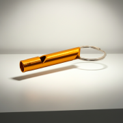 High-pitch aluminium whistle for outdoor signalling and emergencies