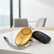 Gold alarm with pull pin activation and LED flash light