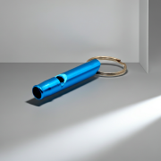 Durable aluminium rescue whistle in assorted colours