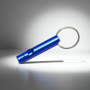 High-pitch aluminium whistle for outdoor signalling and emergencies