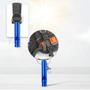 Colourful aluminium safety whistle with keychain