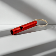“Lightweight metal safety whistle for outdoor and emergency use