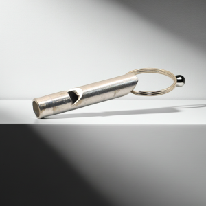 Durable aluminium rescue whistle in assorted colours