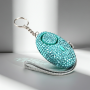 green bling alarm with pull pin activation and LED falshlight