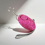 Pink bling alarm with pull pin activation and LED flash light