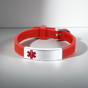 Personalised kids wristband with name and emergency details