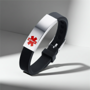 Personalised silicone ID bracelet for children with engraved name