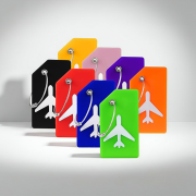 Silicone luggage tag with privacy cover in assorted colours