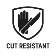 cut resistant logo in black