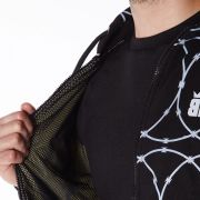 Close-up of Razorwire design cut-resistant hoodie fabric